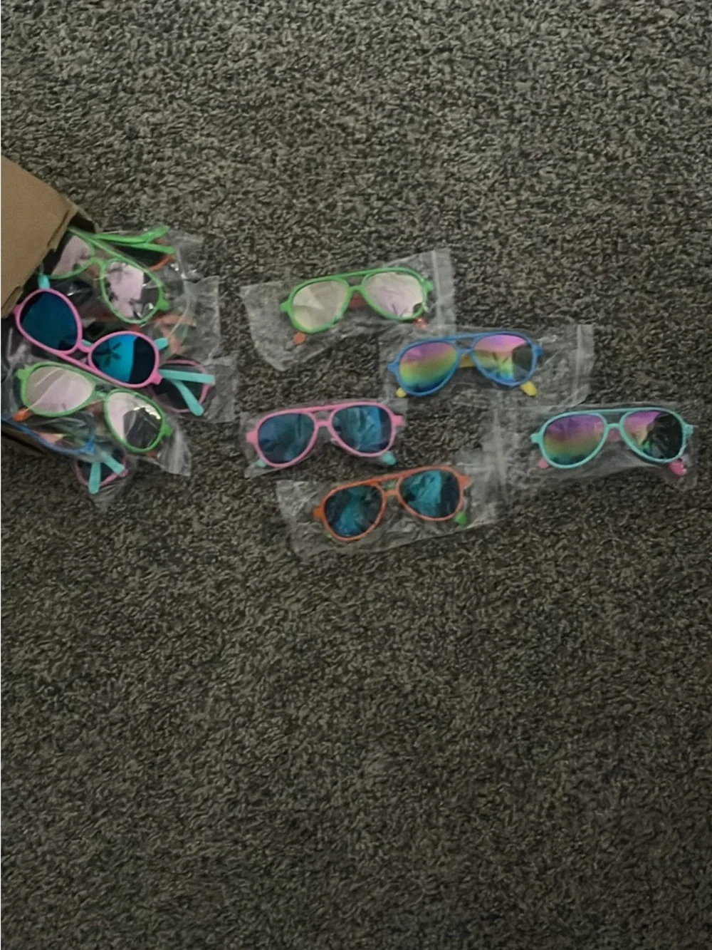 Kids Colorful Aviator Sunglasses - Pink, Blue, Green, Orange